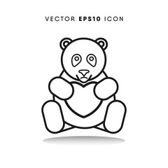 Bear valentines day vector icon