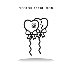 Balloon valentines day vector icon