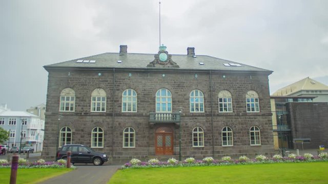 Reykjavik, Iceland- Parliament (Althing) in the Rain