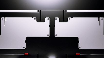 3d render - metal plate background - technology concept