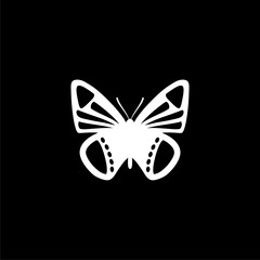 Butterfly logo isolated on dark background 