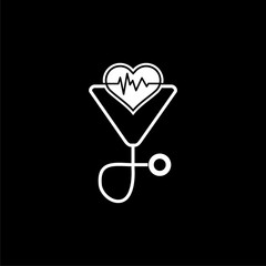 Health Medical Care icon or logo on dark background