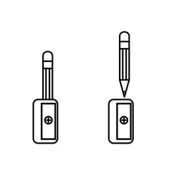 Sharpener and pencil design logo icons