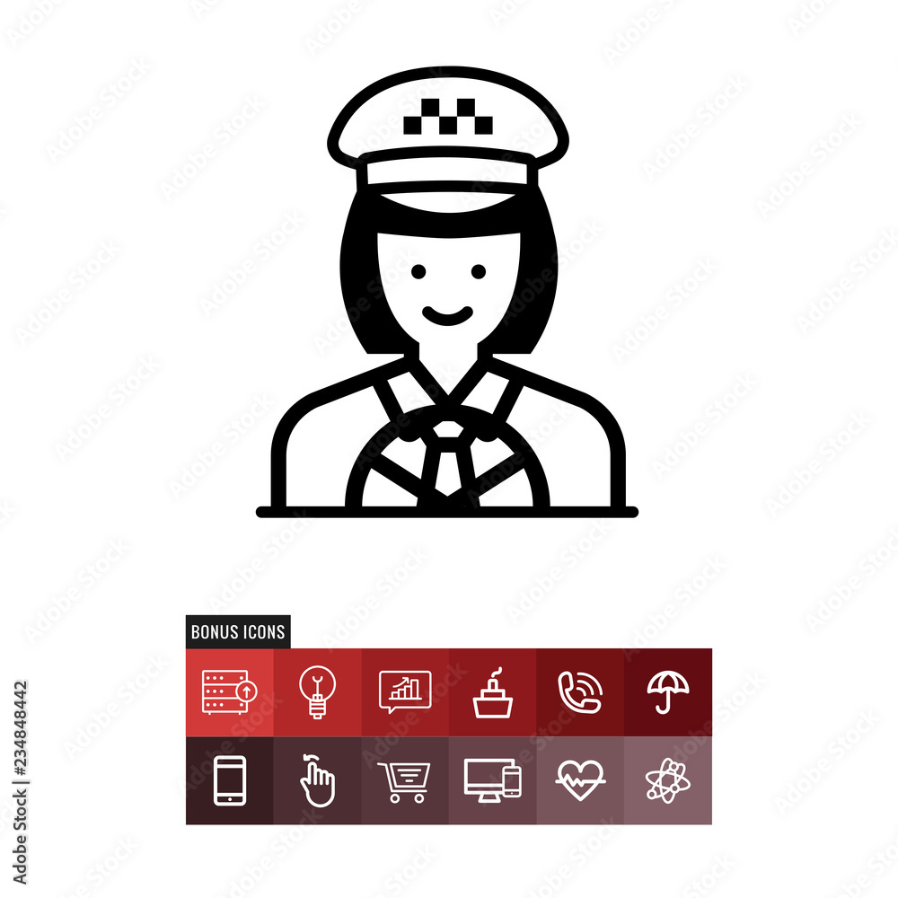 Wall mural Taxi driver vector icon