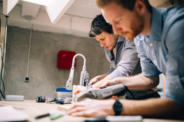 Joiners working in workshop