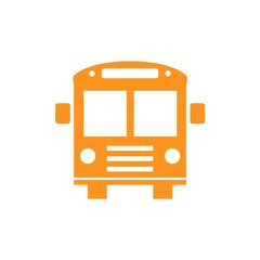 Orange school bus icon