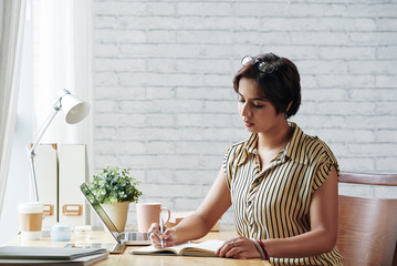 Businesswoman planning work