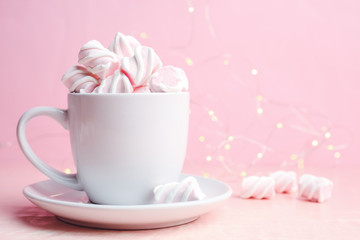 Cup with marshmallows