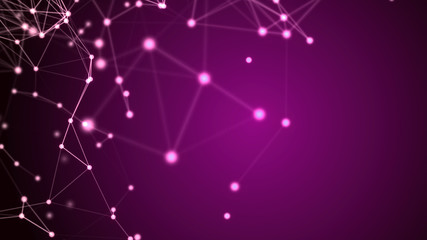 Futuristic triangular connected lines and dots plexus computer graphic background