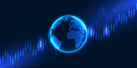 Stock market data.Abstract background with graph chart finance. Stock market and exchange. Business concept. Vector illustration