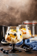 Healthy layered dessert trifle