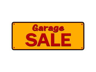 Orange sign with the text Garage Sale.