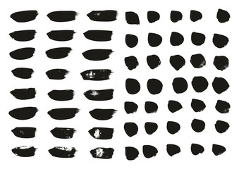 Calligraphy Paint Brush Lines Mix High Detail Abstract Vector Background Set 62