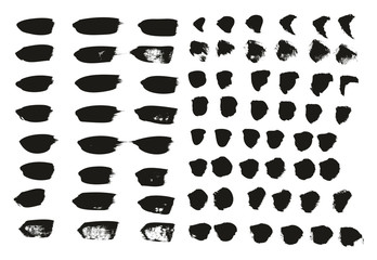 Calligraphy Paint Brush Lines Mix High Detail Abstract Vector Background Set 59