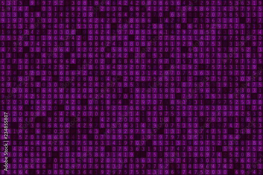 Aufkleber random numbers grid rectangle tile digital cyber purple texture background