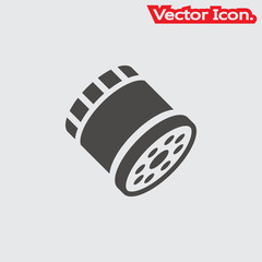 Car oil filter icon isolated sign symbol and flat style for app, web and digital design. Vector illustration.