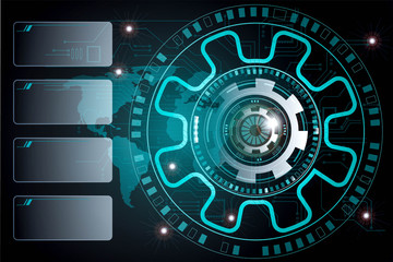 Obraz premium science Big data visualization. Futuristic Artificial intelligence . Cyber mind aesthetic design concept.and empty box for copy space.
