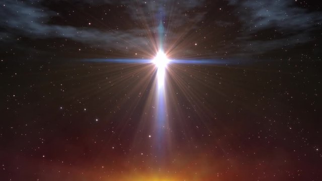 star of bethlehem shining at dawn Christmas Large Star Sky