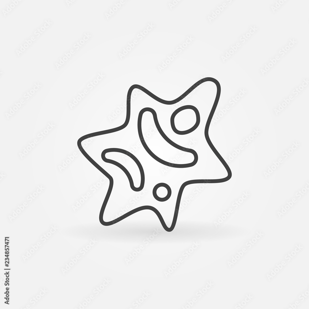 Poster bacteria vector simple concept icon or logo element in thin line style