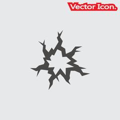 Broken glass icon isolated sign symbol and flat style for app, web and digital design. Vector illustration.