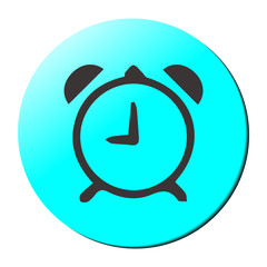 Grey alarm clock icon isolated