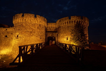 Belgrade fortress at night