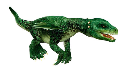 3D Rendering Fairy Tale Dragon on White
