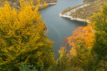 Amazing Autumn view of Tsankov kamak Reservoir, Smolyan Region, Bulgaria