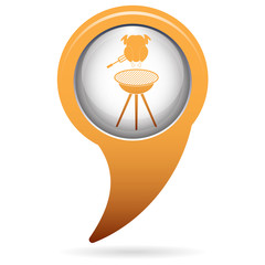 Barbecue grill with chicken icon