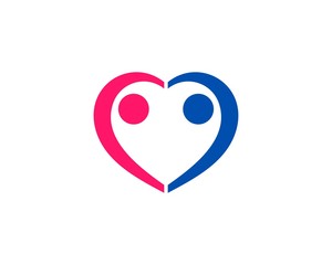People Hug Heart Family Health Icon Logo Design