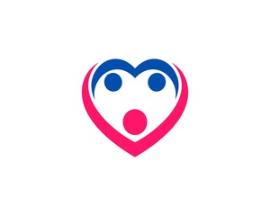 People Hug Heart Family Health Icon Logo Design