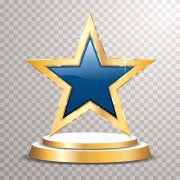 podium star golden blue