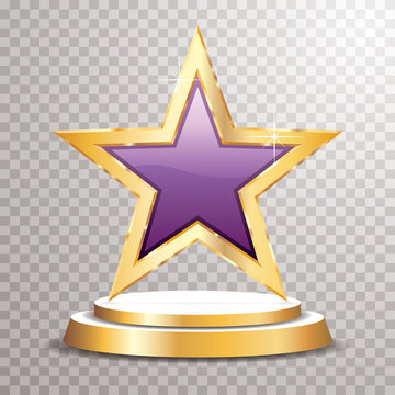 podium star golden purple