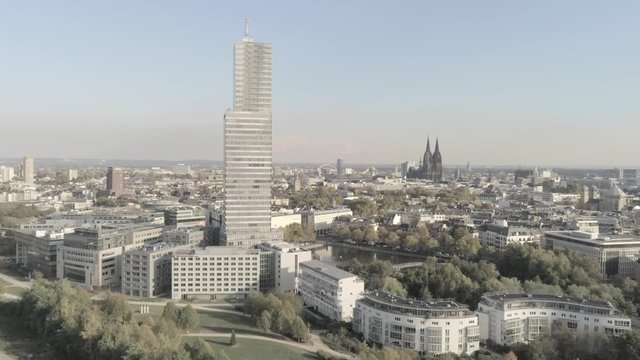 Luftbild &uuml;ber Mediapark in K&ouml;ln Deutschland