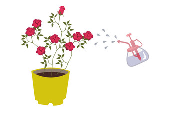 バラの花のクリップアート バラの花のデザイン素材 赤いバラのプレゼントのイラスト バラの花のブーケ Art Wall Mural A Tomoko Arakawa