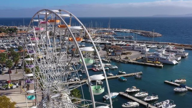 France, Aerial view of Le Lavandou village in var department