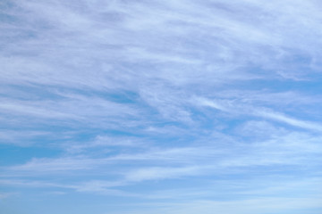 beautiful blue sky with soft cirrus clouds for background