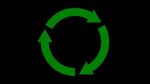 Symbole vert du recyclage tournant (boucle avec couche alpha)