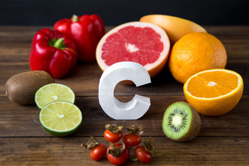 Vitamin C in fruits and vegetables. Natural products rich in vitamin C