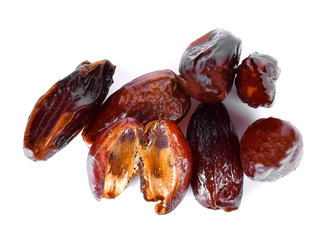 dried date on white background top view