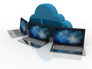 3d rendering Cloud computing
