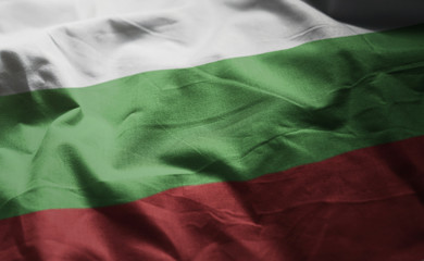Bulgaria Flag Rumpled Close Up