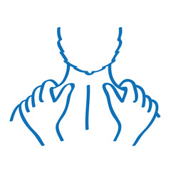 Handgezeichnetes Massage-Symbol in dunkelblau