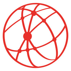 Handgezeichnetes Netzwerk in rot