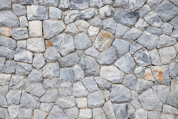 rock seamless wall background and texture. stone castle wall.