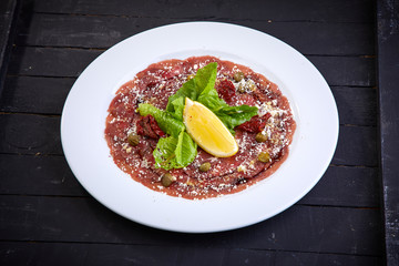 beef carpaccio with capers