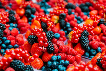 delicious pile cup of blueberry and raspberry