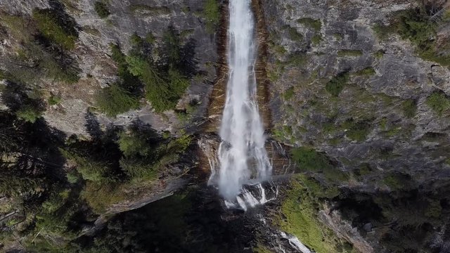 Flight near Fallbachfall (Fallbach waterfall) in Carinthia, Austria.