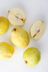 Quince on a white background.