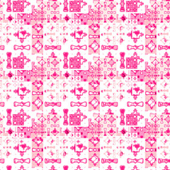 Fototapeta na wymiar Seamless background pattern with colored varied squares.